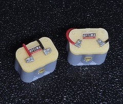 ESS RESINWORKS 1:24 1:25 SCALE MODEL OPTIMA CAR BATTERY PRE-COLORED 2x