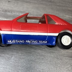 VINTAGE 1980’S FORD MUSTANG T-TOP LARGE RED PLASTIC 10″ TOY CAR BY GAY TOYS