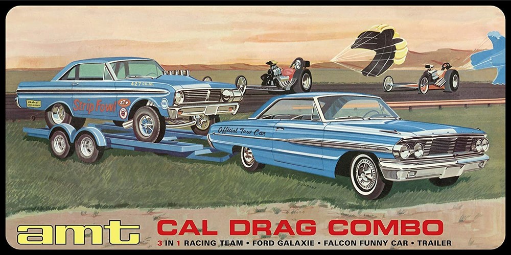 1:25 AMT CAL DRAG COMBO Ford Galaxie Falcon FC Trailer Plastic Model Kit new