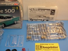 New Open Box AMT ERTL 1957 Ford Fairlane 500 1/25 Model Kit #8028 Sealed Parts