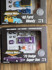 4 American Muscle Model Car Kit Die-Cast 69 Chevy, Chevelle, Dodge, Ford 1:64