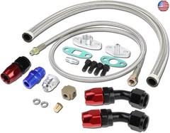 DNA Motoring OFL-KIT-008-SL Universal Turbo Charger Oil Drain/Feed Line