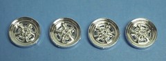 Set of 4 New Revell Chevy Rally Chrome 5 spoke Magnum Style Rims 1/25 Scale
