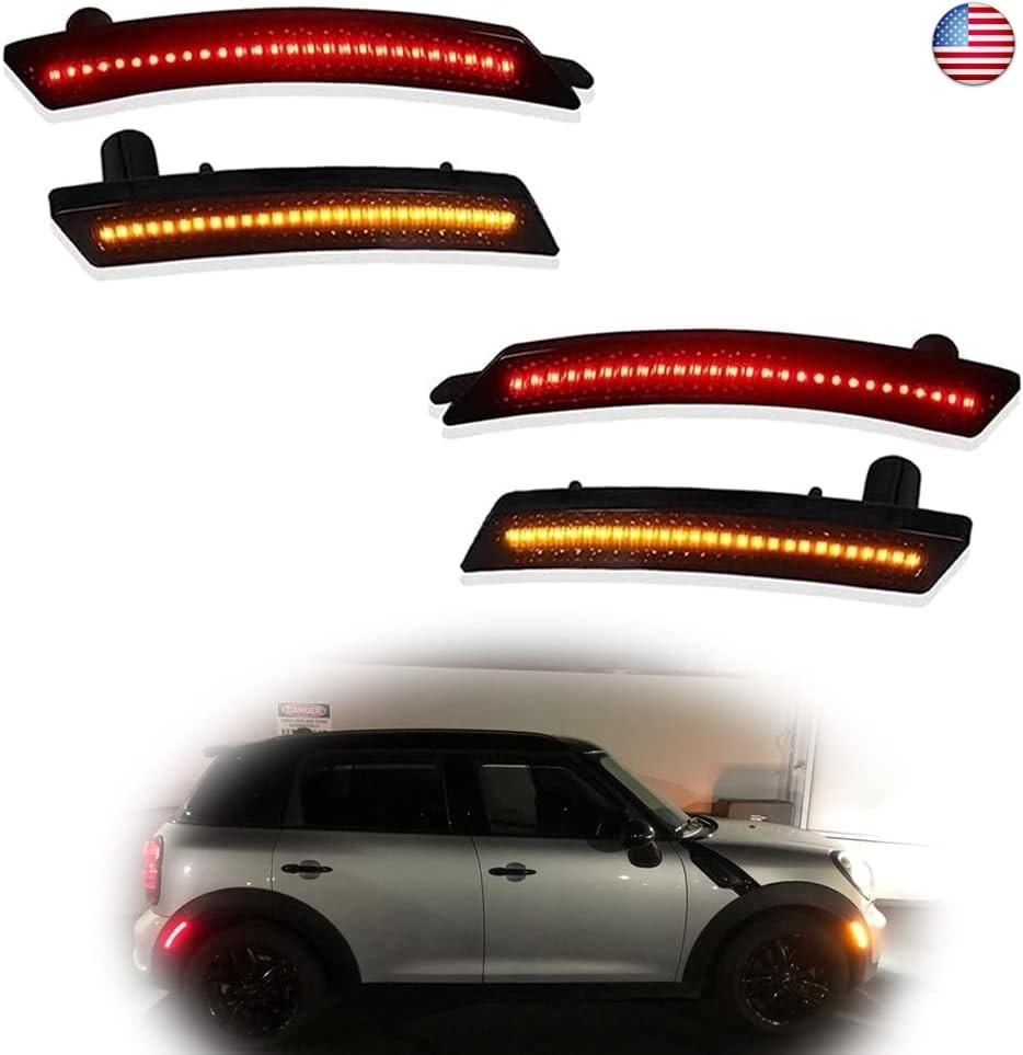 GTINTHEBOX Smoked Lens Led Side Marker Light Kit for 2007-2013/14 MINI Cooper
