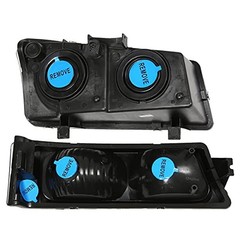 Pair Headlight Assembly Compatible with 2003 Black Housing Clear Reflector