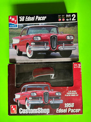 PAIR OF 1958 EDSEL PACER COUPE MODEL KITS AMT ERTL 1/25 SCALE BRAND NEW SEALED!!