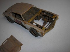 1/24 Custom RUSTY WEATHERED 1970’s Chevy Chevelle Race Car for Junkyard diorama