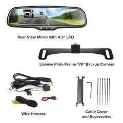 10.5 In. OEM Rear View Mirror with 4.3 In. LCD Screen and 170° Backup Camera Rea