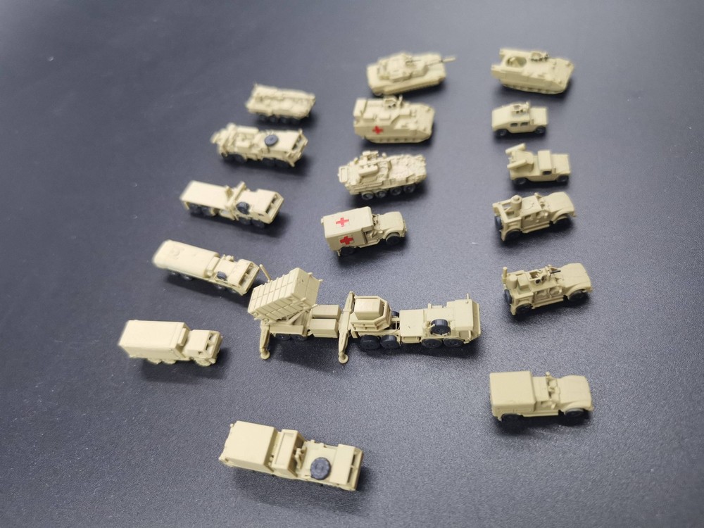 3D Printing 1/450 Us Military Tactical Armored Vehicle Model Package 17 Vehicles