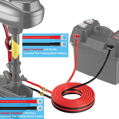 Trolling Motor Battery Cable Extension Wire Kit-6 Feet 8 Gauge Wire for Extendin