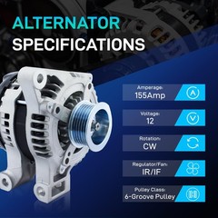 Bdeli Alternator Compatible Chevy 08-09 13-16 3.6 Equinox 2008-2012 Malibu