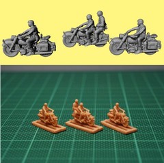 1/144 WWII German BMW R75 Motorcycle team (fine detail) Resin kit (#GER106AC)