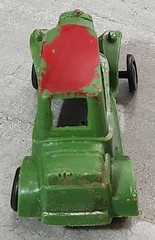Vintage Model T Car Molded Plastic, No Markings, Green, Red Roof, Pre-Owned