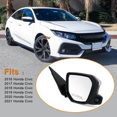 New Door Mirror Right Side Compatible with 2016-2021 Honda Civic Sedan/Coupe/Hat