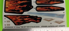 Stickers 57 1957 Chevy Bel Air 1/25 Decal Sheet Panel Trim Gold Emblems Flames