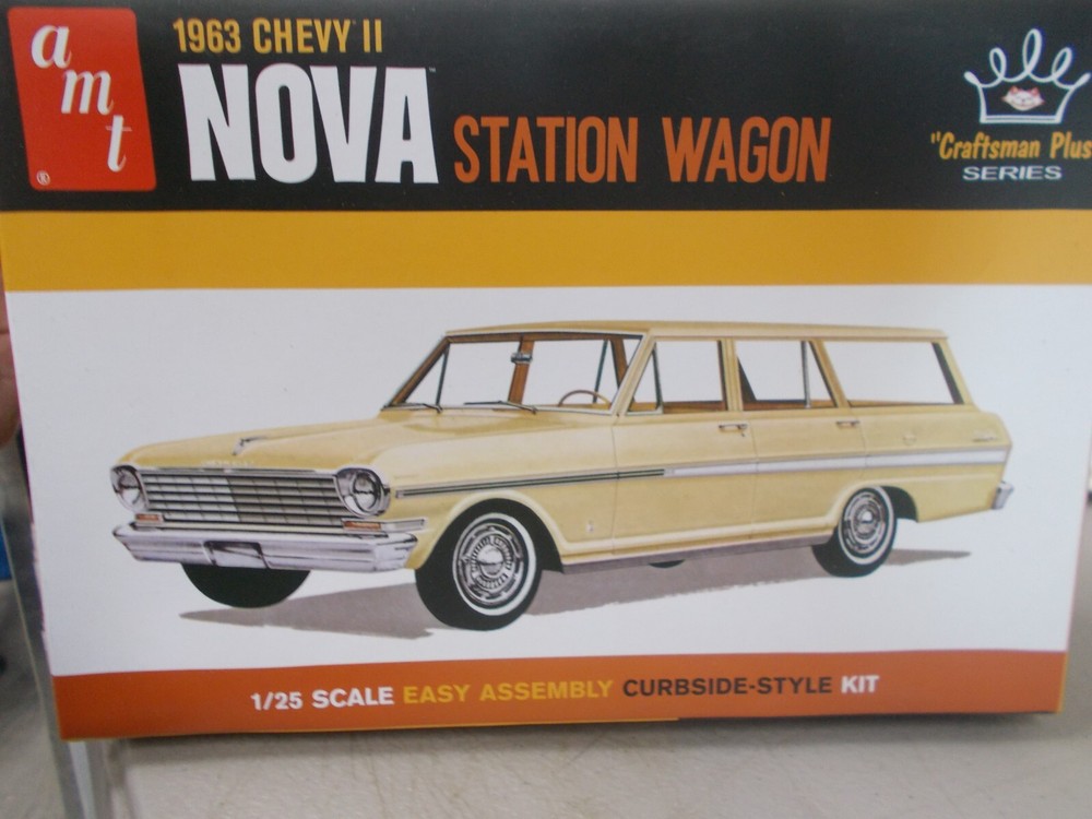 AMT-#1202/12-NOVA-1963 CHEVY II STATION WAGON-KIT NOT SEALED-1:25 SCALE