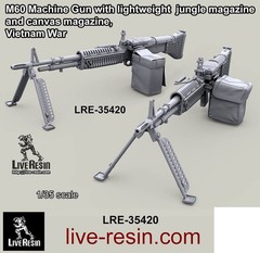 1/35 Vietnam War M60 Machine Gun w/Lightweight Jungle and Canvas Magazines