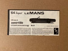 Vintage Annual AMT 1964 Pontiac Lemans Conv Model Kit Instructions Sheet