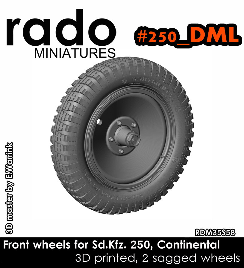 Rado Miniatures 1/35 Sd.kfz. 250 Wheels (Continental, DML)