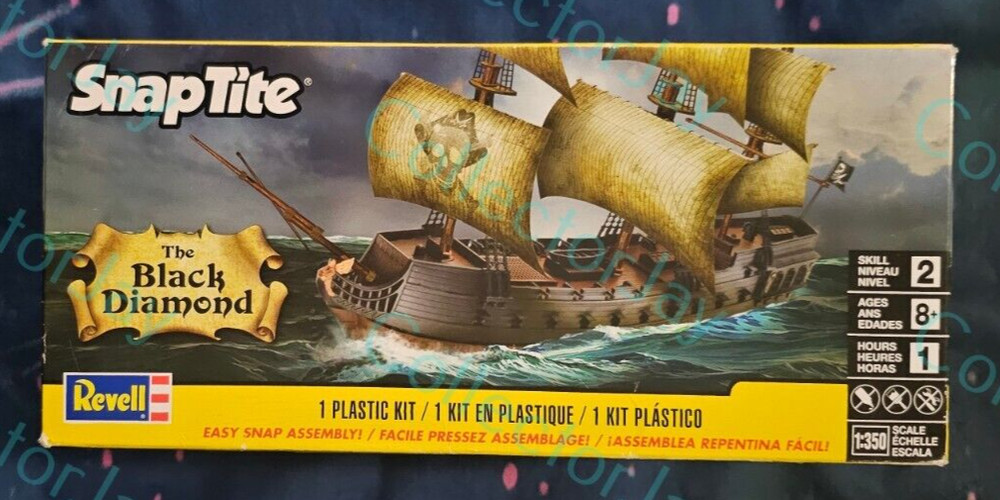THE BLACK DIAMOND SNAP TITE PIRATE SHIP 1:350 PLASTIC MODEL KIT #1971 REVELL NEW