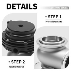 38mm External Black Turbo Wastegate Valve Pressure Relief Turbo Kit Compatible