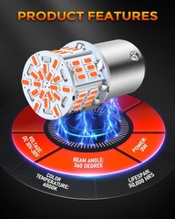 BANGO 1157 LED Bulb Red Brake Tail Light, 2057 2357 7528 BAY15D Super Bright for