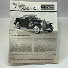 🧰 1934 Duesenberg SJ Roadster | 1:24 Monogram Museum Pieces | OB | See & Read