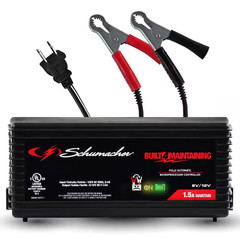 1.5-Amp Car Battery Charger and Maintainer, Fully Automatic, 6/12V for Power Spo