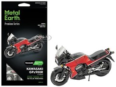 KAWASAKI GPZ900R MOTORCYCLE RED & BLACK STEEL MODEL KIT BY METAL EARTH ICX145
