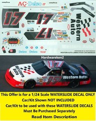 NASCAR DECAL #17 WESTERN AUTO 1991 CHEVROLET LUMINA DARRELL WALTRIP REVELL 1/24