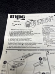 MPC Camaro Indianapolis Pace Car 1-0833 Instructions Original Manual 1982 Z28