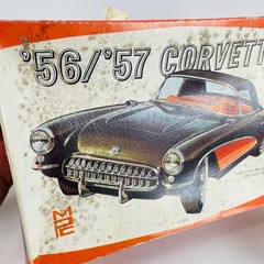 Vintage MPC 1956 1957 Chevrolet Corvette Model Kit Box Instructions Parts Pieces