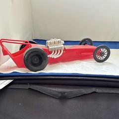 Red/Black/Silver Plastic Dragster Car Model Ready to Go Pre-Built