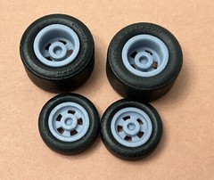 Resin 17/15 Scale inch “Cragar SS” Drag Wheels With Cheater Slicks 1/24