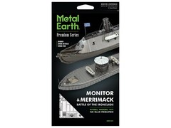 USS MONITOR & USS MERRIMACK IRONCLAD SHIPS STEEL MODEL KIT BY METAL EARTH ICX231