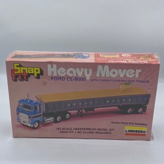 1SEALED VTG 1970s LINBERG SNAPFIT FORD CL-9000 HEAVY MOVERS SEMI TRUCK MODEL KIT