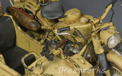 AwardWinner Built Schuco Large 1/10 Diecast BMW R75 Motorcyle Sidecar+Rebuilt