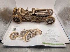 U-Gears U-9 Grand Prix Car Wooden Mechanical Model Assembled Crank/Trophy READ