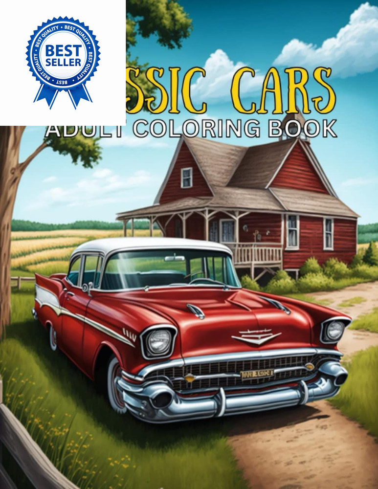 Classic Cars Adult Coloring Book: A Collection of 25 Iconic for…