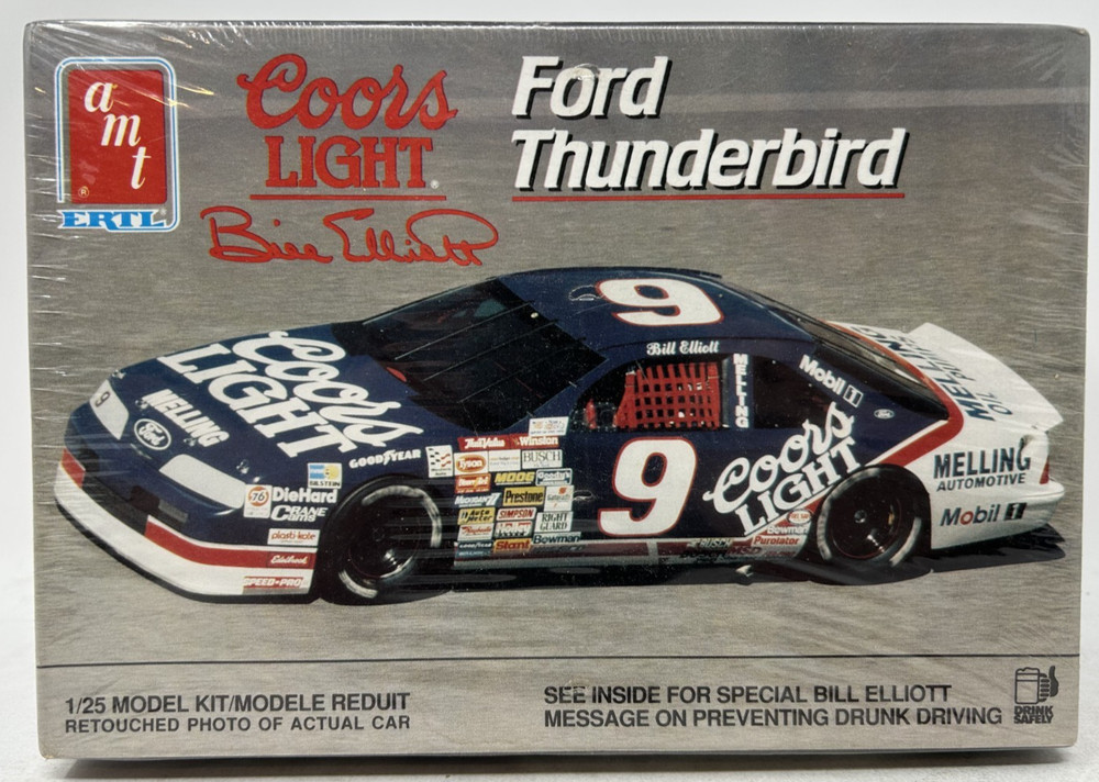 NEW AMT Model Kit – NASCAR #9 Coors Light Bill Elliott Thunderbird #6740 – NOS!