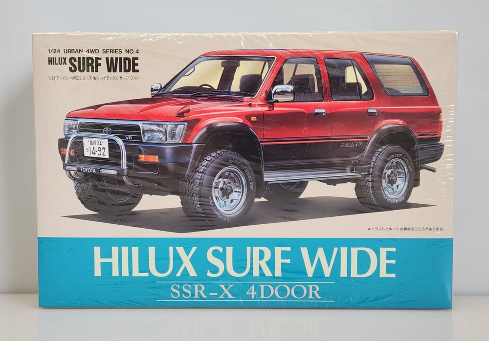 Aoshima Hilux Surf Wide SSR-X 4 Door, 1/24 Scale Plastic Model Kit 4, New Sealed