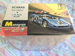 “NIB”! MONOGRAM SCARAB REAR-ENGINED RACING CAR MODEL KIT “FACTORY-SEALED” *LQQK!