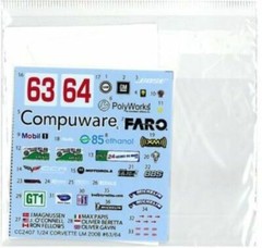 STUDIO27 1/24 C6-R #63/#64 Corvette LM 2008 (Spare Decal) SDCC2407 Decal New F/S