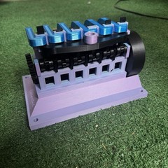 3d Printed Inline 6 Compressed Air Engine Model