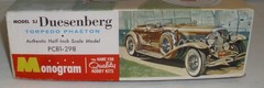 MONOGRAM 1934 DUESENBERG SJ WEYMAN PHAETON CAR MODEL KIT BOXED 1:24