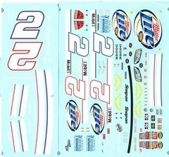 NASCAR DECAL # 2 MILLER LITE GOLD or REGULAR SCHEME 2007 DODGE KURT BUSCH 1/24
