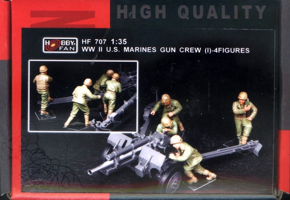 Hobby Fan 1/35 HF-707 WWII US Marines Gun Crew (I) – 4 Figures