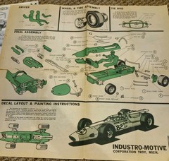 Lot/6 Vintage 1960’s Model Car Kit Instructions AMT IMC FORD LOTUS INDY – DODGE