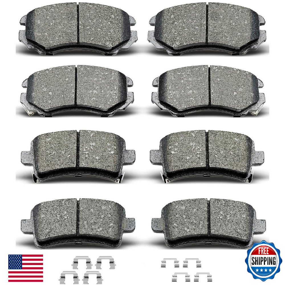 D924 D1430 8pcs Ceramic Front Rear Brake Pads With Clips Fit For Buick LaCrosse