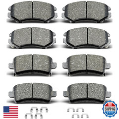 D924 D1430 8pcs Ceramic Front Rear Brake Pads With Clips Fit For Buick LaCrosse